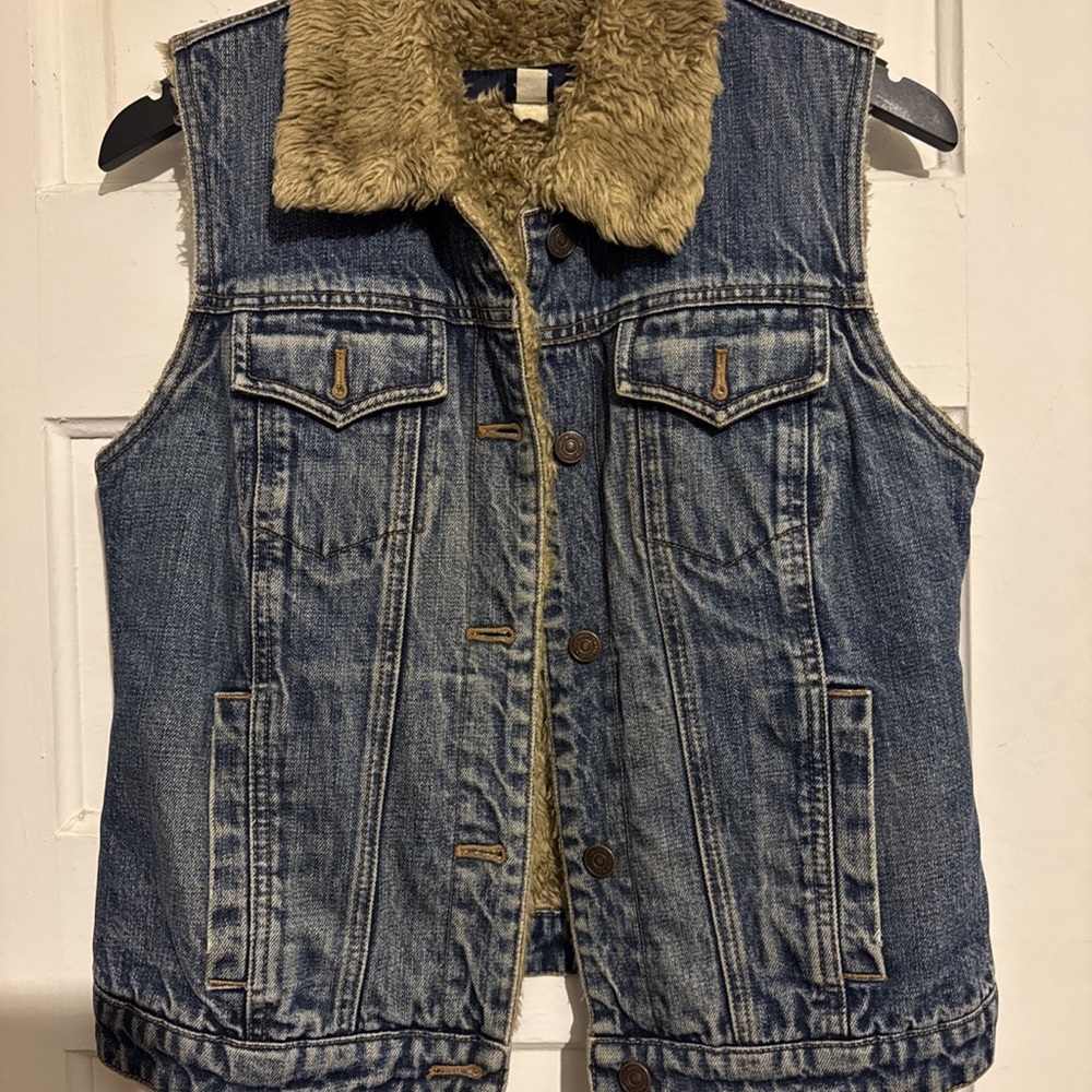 GAP Tan Faux Fur Vest